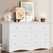 Dresser for Bedroom, 7 Drawer Dresser, White