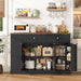Kitchen Buffet Cabinet, Coffee Bar Cabinet, Black