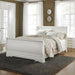 Signature Design by Ashley Anarasia Traditional Queen Sleigh Bed with Metal Slats, Foundation or Box Spring Needed, White