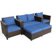 5 Pieces Patio Rattan Furniture Set with Removable Cushions