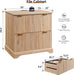 Oak ThirtyInch Fluted Lateral TwoDrawer File Cabinet