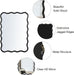 28X40 Inch Wavy Wood Mirror for Wall, Black Solid Wood Frame