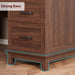 60In Wooden Executive Desk with 5 Drawers, Office Desk Computer Table with Charging Station, Farmhouse Home Office Desk with File Cabinet Storage, for Study and Home Office, Walunt Brown