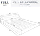 Full Size LED Platform Bed Frame with Adjustable Headboard/No Box Spring Need/Easy Assembly/Faux Leather in Black