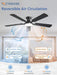 52 Inch Ceiling Fan with Light, App&Remote Control, Flush Mount Low Profile, Dimmable 20W LED Light, Quiet Reversible Motor for Bedroom, Living Room, Apartment, Black