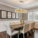 Modern Crystal Chandelier, 16-Lights 2 Tiers Dining Room Chandelier over Table, 36'' K9 Crystal Gold Rectangular Chandeliers for Kitchen Island Adjustable Long Chandeliers for Living Room