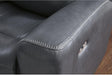 Mighty Moves Contemporary Power Leather Match Reclining Sofa with Position Lock, Adjustable Headrest and USB Charging Ports, Blue