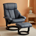 Massage Recliner Chair with Ottoman, 360° Swivel Recliner and Footstool, PU Leather Reclining Chair with Side Pocket and Remote Control, Gray