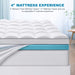 Queen Size Dual Layer 4 Inch Memory Foam Mattress Topper, 2 Inch Gel Memory Foam and 2 Inch Cooling Pillow Top Mattress Pad Cover for Back Pain, Medium Support
