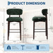 26″ Linen Bar Stools Set of 4, Counter Height Bar Stools, Green | Linen Fabric, Wood Legs, Metal Footrest, Upholstered Modern Kitchen Barstools with Back, for Dining Room Bar