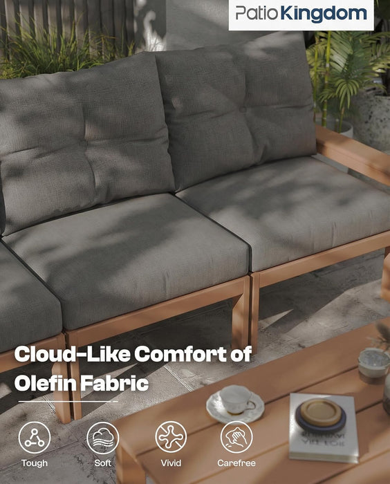 3-Piece HDPE Outdoor Patio Furniture Conversation Set