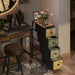 Narrow Storage Dresser Slim Dresser with Retro Flowers Fabric Drawers Vertical Skinny Cabinet for Small Spaces,Bathroom,Bedroom Closet Nightstand,Entryway Organizer (Retro Flower, 4 Drawers)
