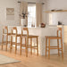 Wood Bar Stools Set of 3, Counter Height Barstools Armless Farmhouse Wooden Bar Dining Chairs with Back & Footrest for Kitchen Island Cafe Pub, Dark Oak