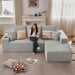 107Inch Grey Corduroy LShaped Modular Sleeper Sofa