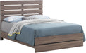 Home Furnishings - Brantford - Wood Panel Bed with Slatted Headboard, Low-Profile Frame and Scratch-Resistant Laminate - Bedroom - Queen Size - Barrel Oak - 207041Q