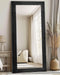 76x34 Floorstanding Mirror With Black Hardwood Frame