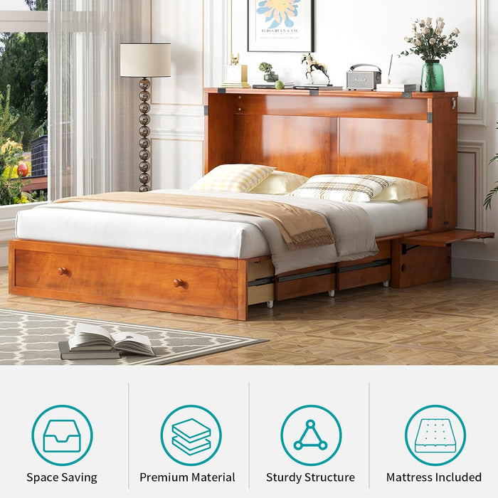 Queen Murphy Cabinetry Bed USB Charging ConsoleUnit
