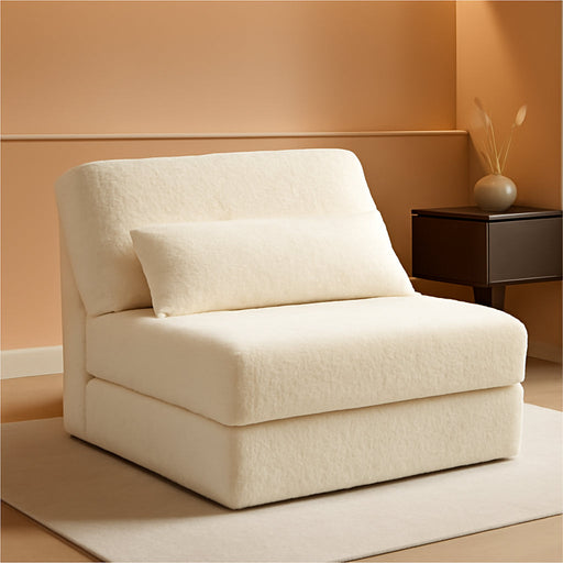 Multifunctional Sleeper Sofa Bed Single Size Beige