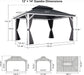 12x14 White Aluminum Frame Hardtop Gazebo Curtains