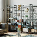 Bookcases and Bookshelves Triple Wide 5 Tiers Industrial Bookshelf, Large Etagere Bookshelf Open Display Shelves with Metal Frame for Living Room Bedroom Home Office