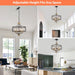 Crystal Chandeliers for Dining Room,17.7" Black and Gold 6 Lights Hanging Pendant Lighting Fixture Metal Farmhouse Chandelier for Kitchen Island Entryway Living Room