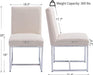 Upholstered Modern Dining Chairs Set of 2 Linen Mid Century Dining Room Chairs Armless Side Chair Comfy Kitchen Chairs with Chrome Metal Base for Living Room/Kitchen,Cream,2Pcs