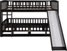 Espresso SolidPine FullOverFull BunkBed With Slide