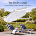 Best Choice Products 9Ft Fringe Market Patio Umbrella – Outdoor Boho Tassel Sunshade for Table, Pool, Deck, Backyard – UPF50+, Easy Tilt, Heavy Duty Steel Pole & Ribs - Navy Pinstripe