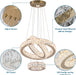 Gold LED Ring Chandelier Diameter7Point8Inch Crystal Illumination