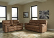 Brown Faux Leather Recliner Loveseat