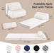 Beige Upholstered Folding Sofa Bed Convertible Floor