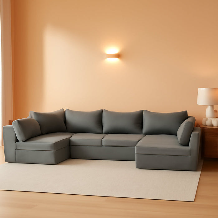 Outdoor Replacement Cushions for Patio Furniture,Water-Repellent Sofa Cushion for 6-Seat Rattan Wicker Sectional Patio Conversation Sets,14-Piece Cushions Set for Outdoor Couch-Gray