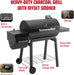 BBQ Charcoal Grill with Offset Smoker Grill and Side Table, 30-In Heavy-Duty Outdoor BBQ Grill with 832 Sq. In. Cooking Space for Outdoor Barbecue in Backyard, Patio and Parties, Black