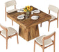31.5" Small Dining Table for 4, Farmhouse Kitchen Table with Walnut Finish, Square Compact Dinner Table for Home Dining Room, Apartments, Office, Living Room & Restaurants, Walnut