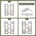 6 Tier Bookshelf, 75'' Tall Bookcase, 17 Open Shelves, Rustic Brown