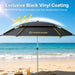 Patio Umbrella with Exclusive Black Coating, 7.2Ft/7.8Ft Heavy-Duty Double-Layer Nylon Canopy, Adjustable Tilt Sun Shade Outdoor Table Umbrella, UV Protection & Carry Bag for Beach, Fishing, Backyard