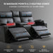 68" Power Reclining Loveseat with Heat & Massage, Wall Hugger Double Reclining Sofa with Console, Cup Holders & Storage, Power Recliner Couch for Camper, Trailer, RV, Home Theater Living Room