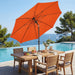 9FT Outdoor Patio Umbrella,Market Table Umbrella with 8 Fiberglass Ribs, Pool Umbrella with Tilt and Crank, UV Protection Lightweight & Wind-Resistant for Lawn, Garden, Deck and Backyard, Orange