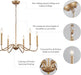 Golden Farmhouse Chandelier Dining Room Six Lights