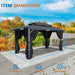 10X15 Hardtop Gazebo on Clearance with Heavy Duty Galvanized Steel Metal Roof, Patio Hard Top Gazebo with Curtains & Netting,Outdoor Permanent Hot Tub Gazebo Pavillon for Backyard,Deck,Black