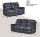 2 Pieces Recliner Sofa Set, Manual Sofa Set for Living Room Furniture Set, Recliner Sofa and Loveseat Sets, Reclining Loveseat with Console & Cup Houlders for Living Room
