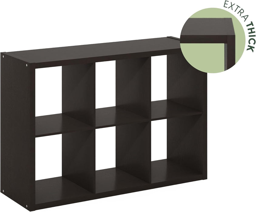 SixCube Reversible Bookcase With Black Oak Finishes