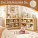 Scalloped 6 Cube Storage Organizer, 3-Tier Short Cube Bookshelf 46"