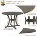 5 Piece round Dining Table Set 4 Retro Chairs with Special-Shaped Table Legs, Exquisitely Designed Hollow Chair Back for Dining Room, Gray