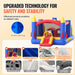 VEVOR Inflatable Bounce House Outdoor Playhouse Trampoline Jumping Bouncer with Blower Slide and Storage Bag Inflatable Castle