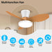 Quiet Ceiling Fan with LED Light DC Motor 32 Inch Large Air Volume Remote Control Oak for Kitchen Bedroom Dining Room Patio