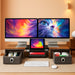 Dual Monitor Stand Riser with Two Drawers, Extra Large Storage for 2 Monitors, Desktop Oraganizer Computer,Laptop,Screen,Printer,Tv