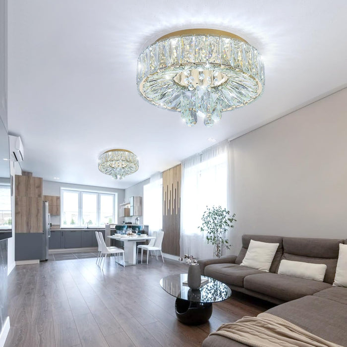 Mini Crystal Chandelier 11.8In Diameter Dimmable Light
