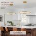 Modern LED Pendant Lighting 24'' Ring Chandelier Gold Dimmable LED Chandelier for Dining Room 36W Adjustable Pendant Light Fixture for Living Room Bedroom Home Office Foyer, 3000-6500K