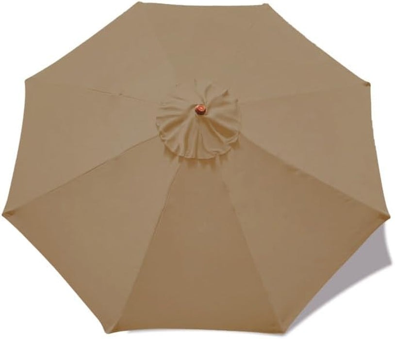 Patio Umbrella 9 Ft Replacement Canopy for 8 Ribs-Khaki